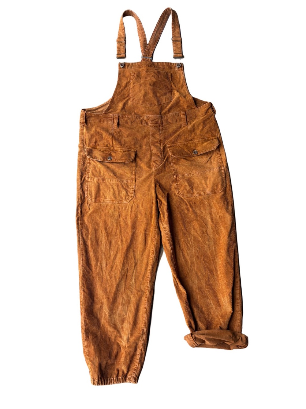 We The Free Iris Orange Brown Corduroy Utility Overalls Cargo Dungarees L - Picture 4 of 11